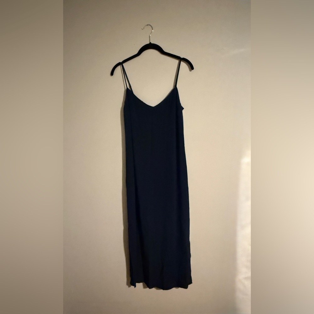 J. Crew Navy Slip Midi Dress